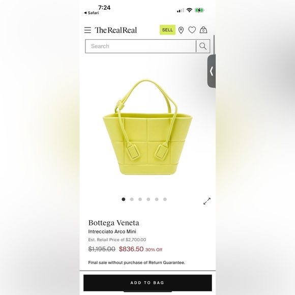 Bottega Veneta NWOT Intrecciato Acro Mini Lime Green Rubber Satchel Tote Bag - Picture 2 of 7